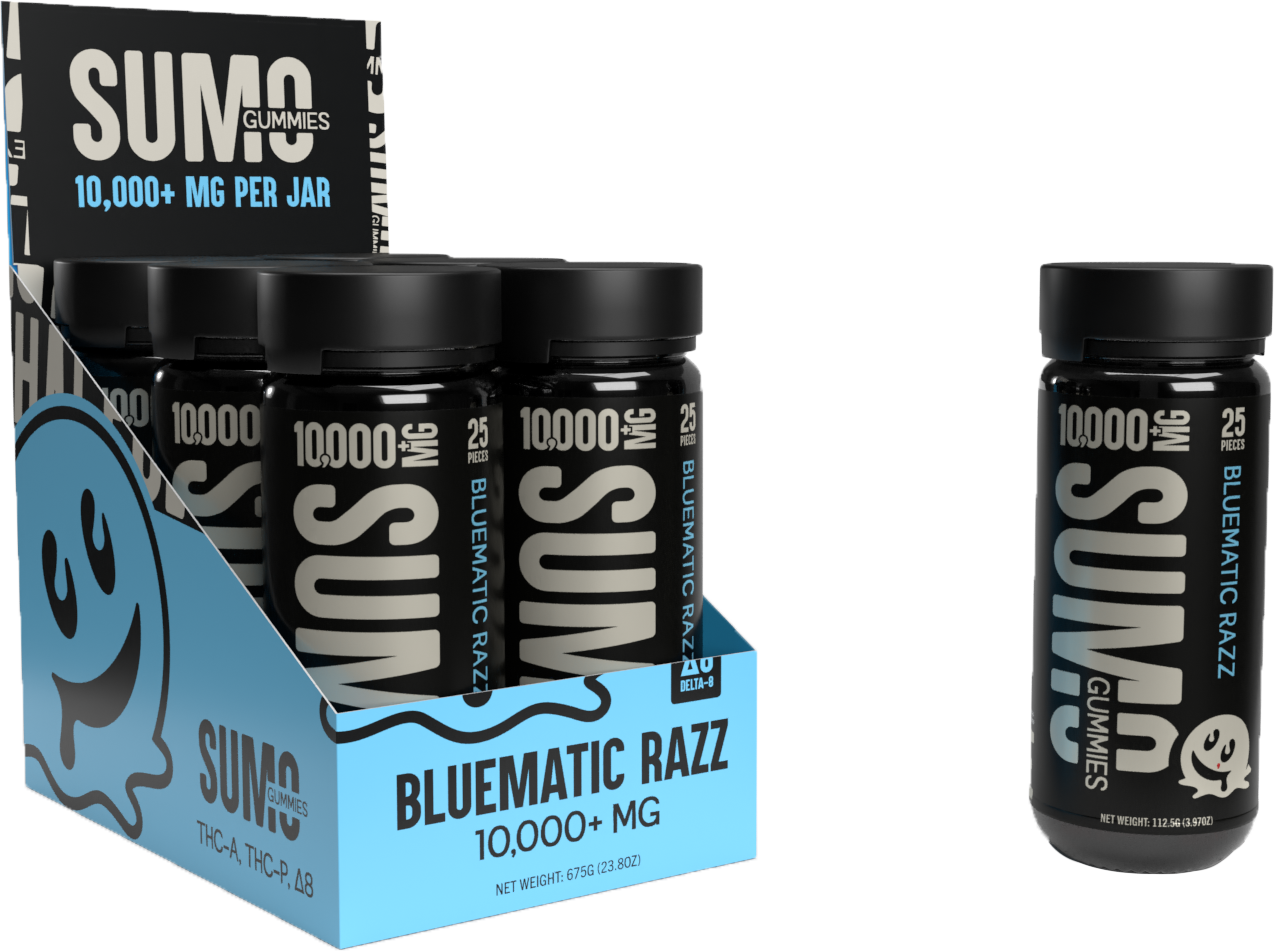 Bluematic Razz 10,000+ MG PER JAR- Sumo Gummies